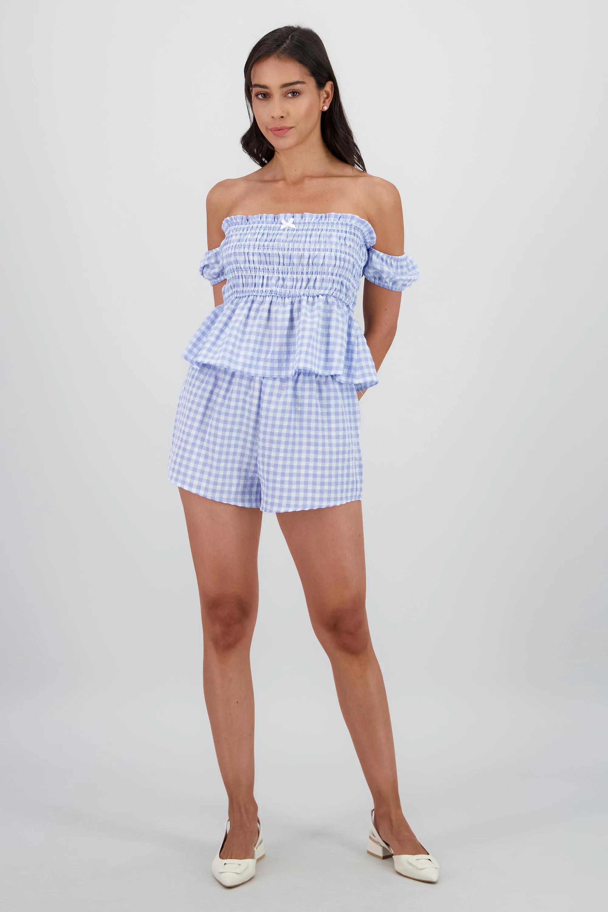 Short corto estampado gingham sold by Shasa