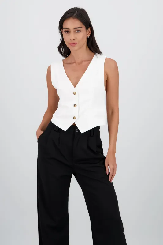 Chaleco liso espalda cruzada sold by Shasa