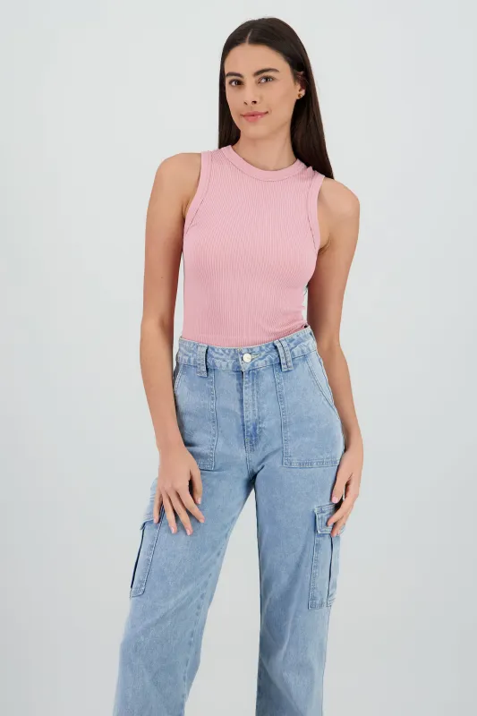 Top sin manga detalle seamless liso sold by Shasa