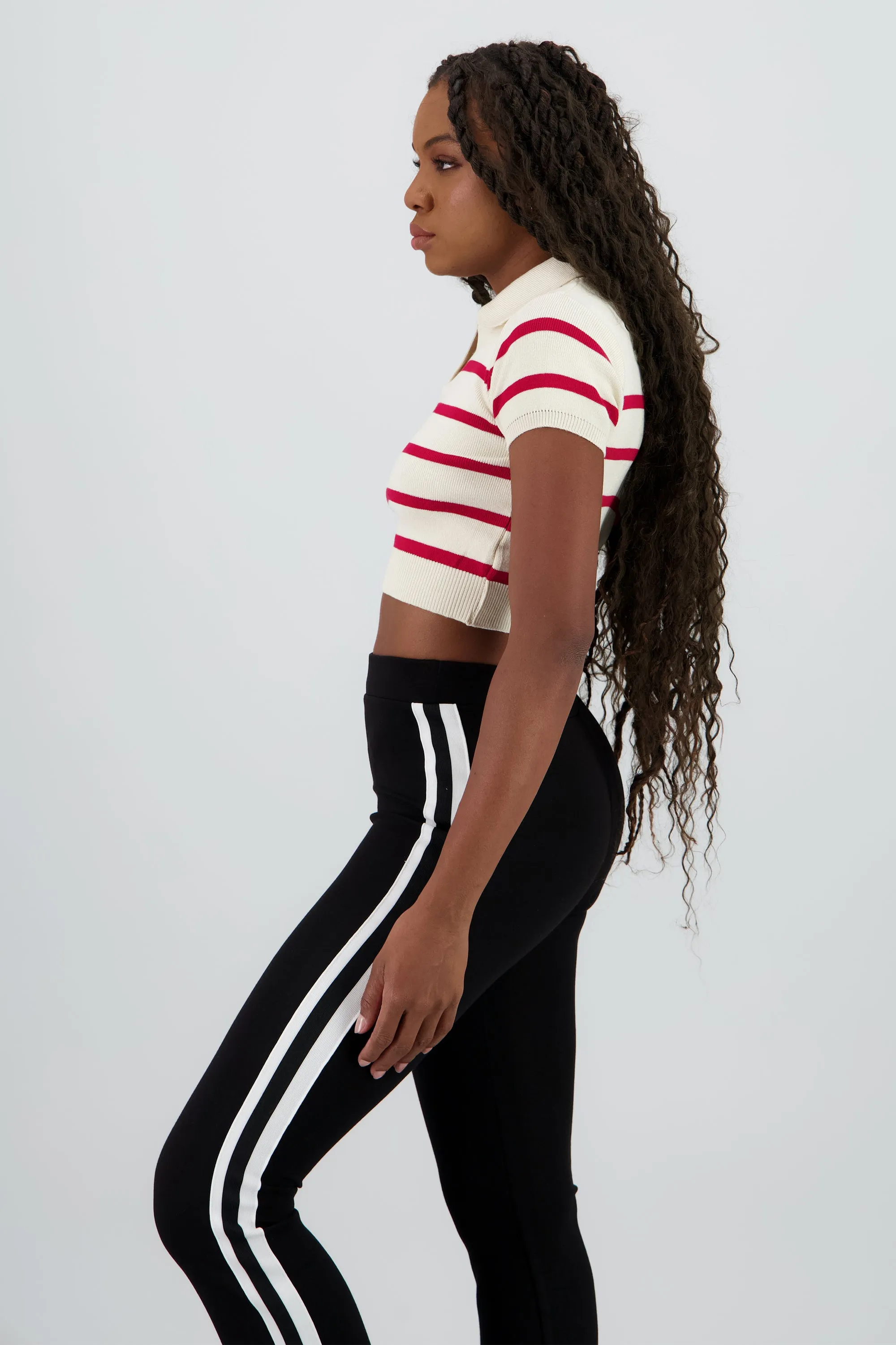 Top tejido cuello polo rayas sold by Shasa product image thumbnail 3