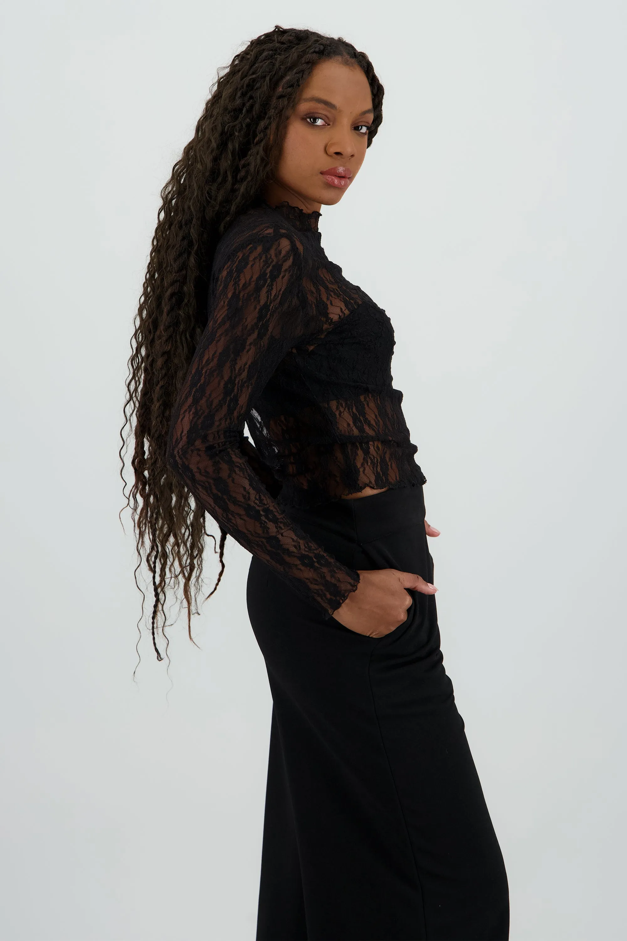 Top manga larga encaje sold by Shasa product image thumbnail 3