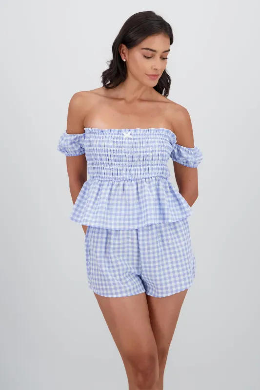 Blusa peplum estampado gingham sold by Shasa