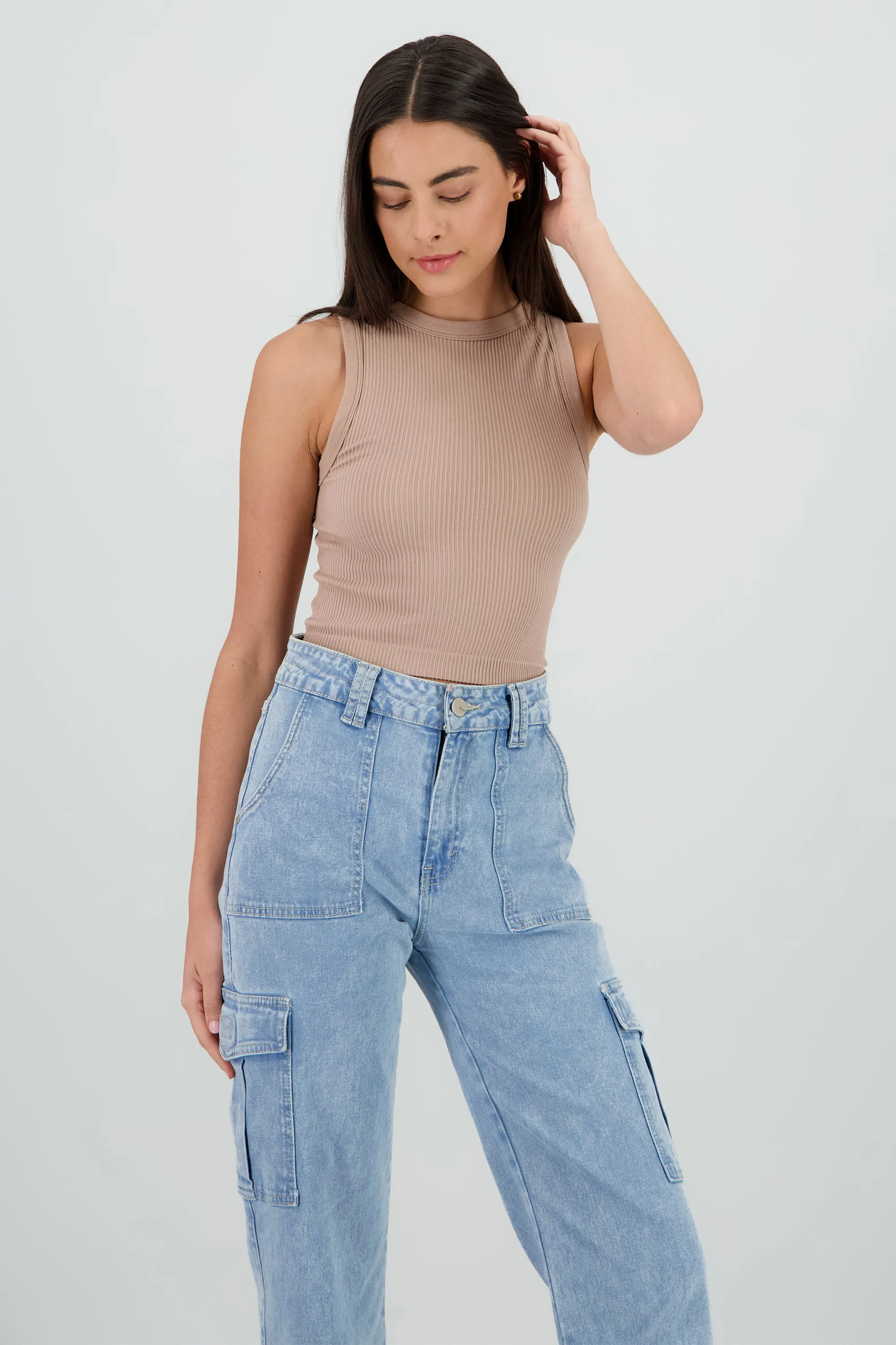 Top sin manga detalle seamless liso sold by Shasa product image thumbnail 2