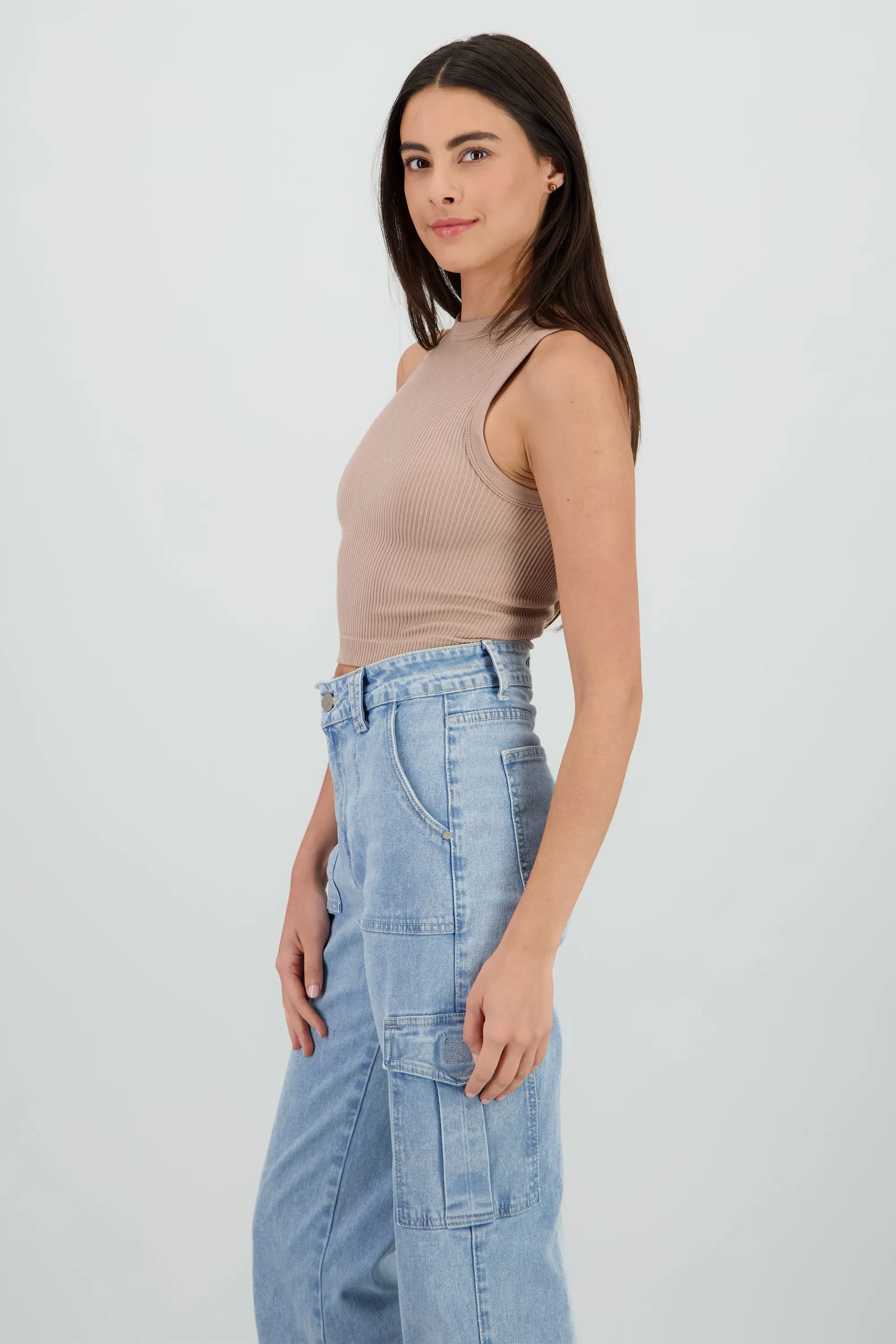 Top sin manga detalle seamless liso sold by Shasa product image thumbnail 3