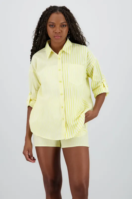 Camisa larga oversize detalle rayas sold by Shasa