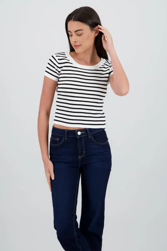 Top tejido manga corta rayas sold by Shasa