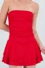 Vestido mini drapeado strapless sold by Shasa