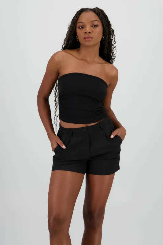 Top tubo corto plisado sold by Shasa