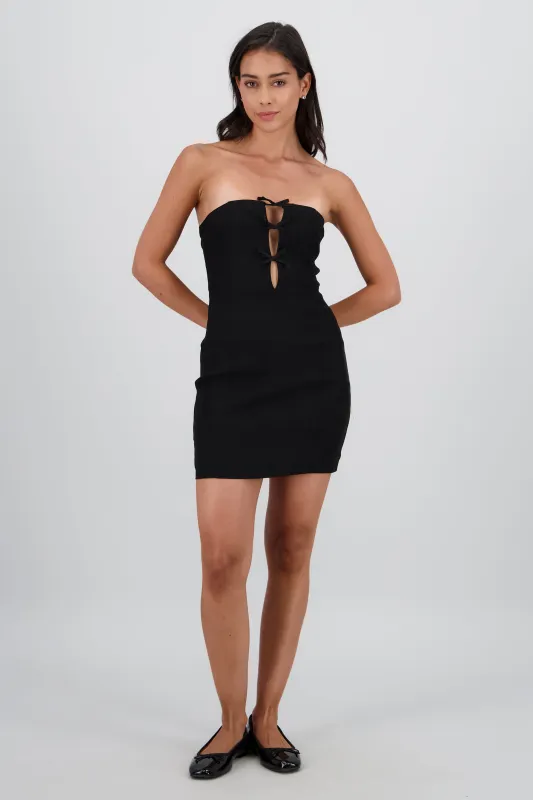 Vestido mini bandeau con moños sold by Shasa