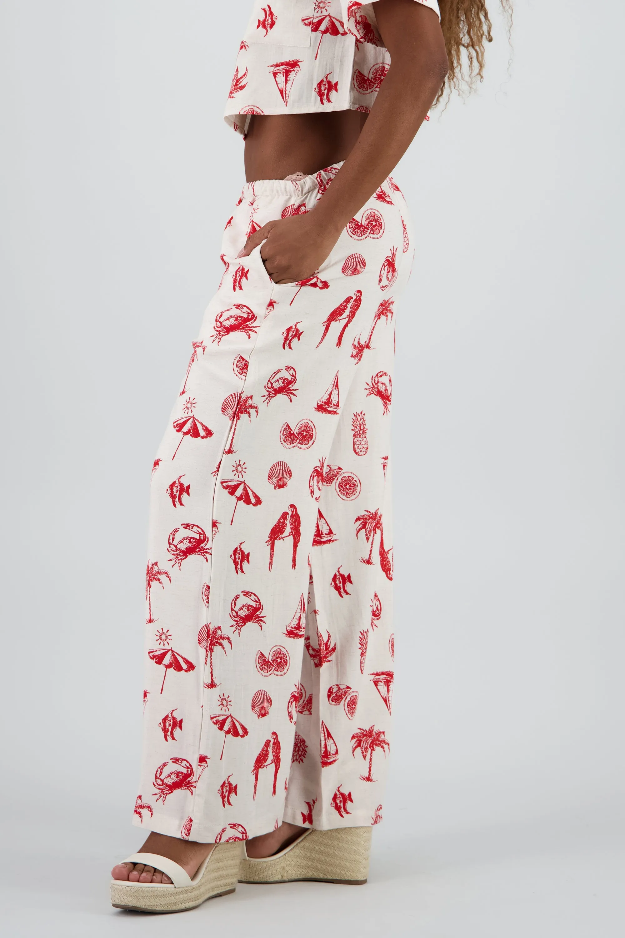 Pantalon tropical con mini print sold by Shasa product image thumbnail 3