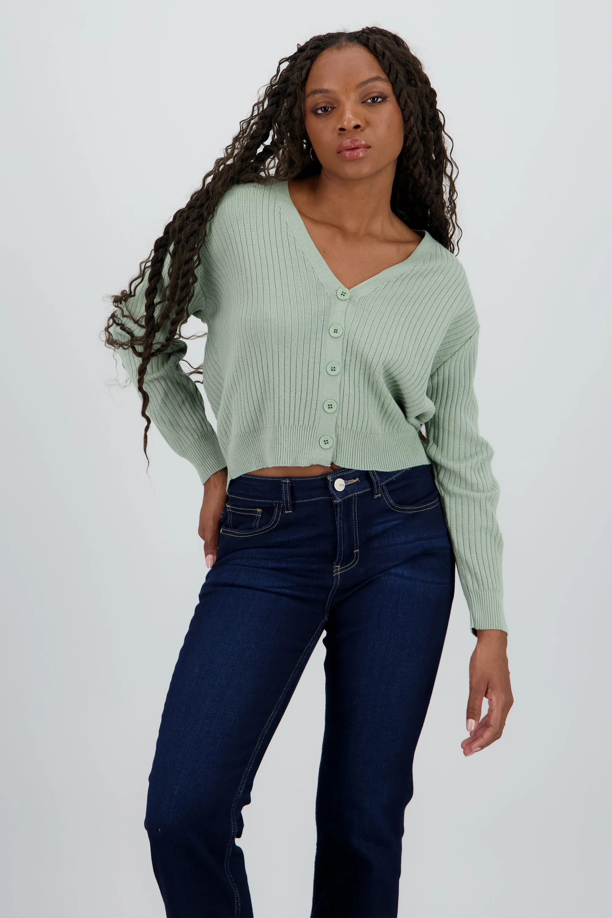 Cárdigan tejido acanalado botones sold by Shasa