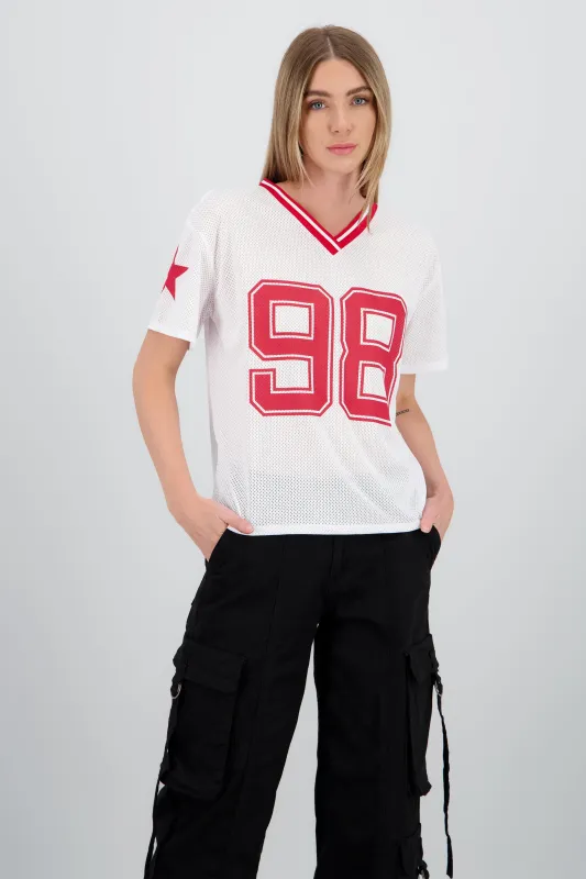 Playera over estampado numero sold by Shasa
