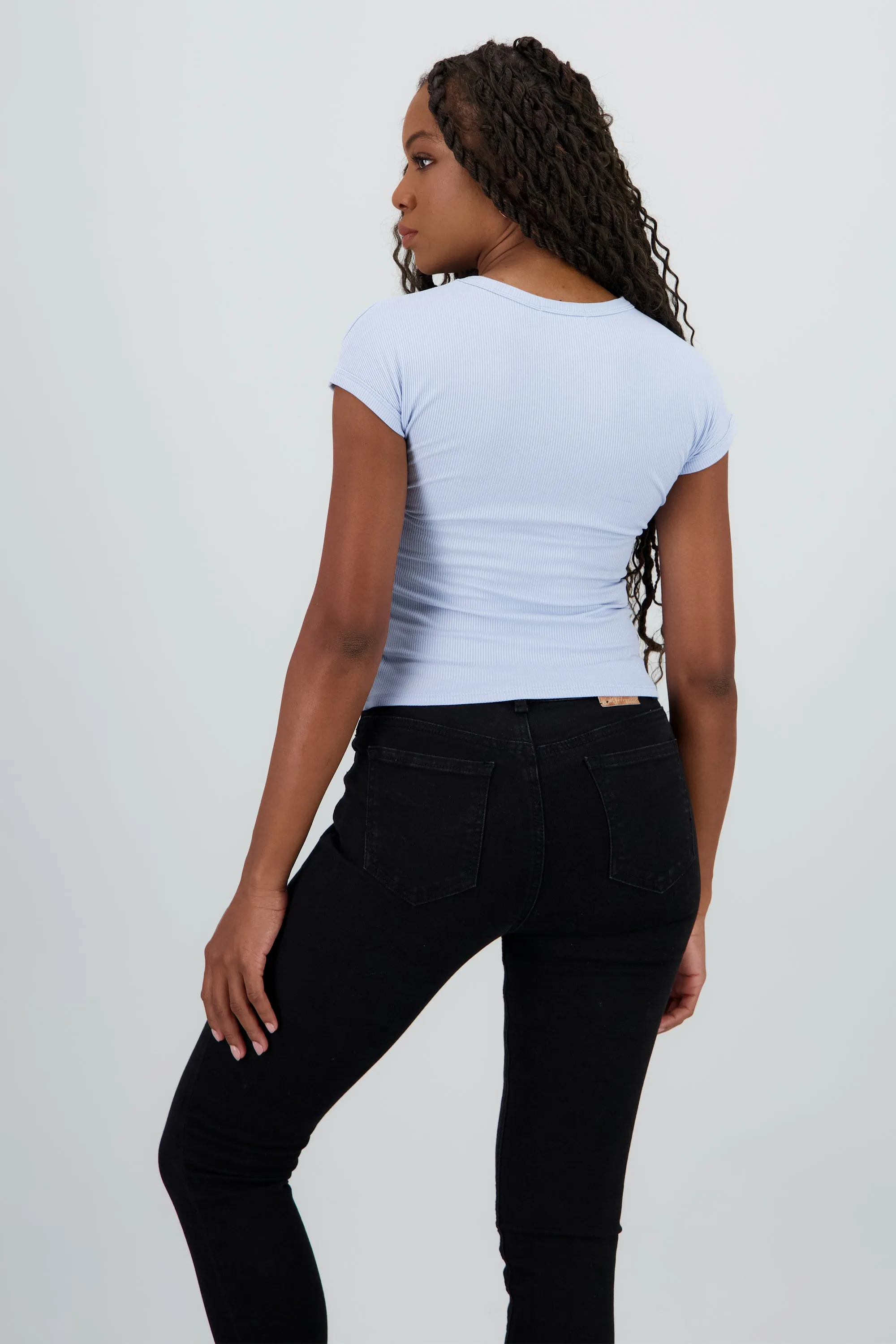 Top largo manga corta rib sold by Shasa product image thumbnail 4