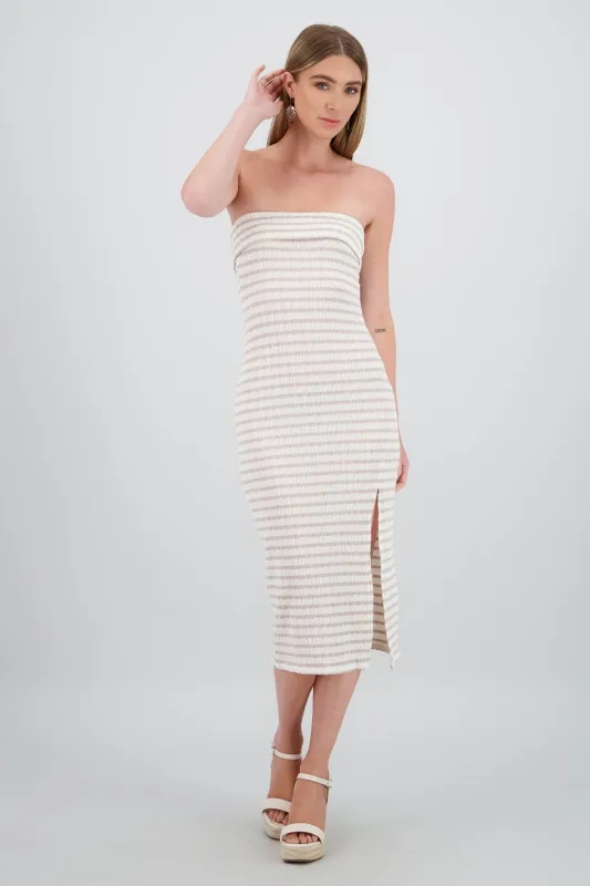 Vestido strapless estampado rayas sold by Shasa