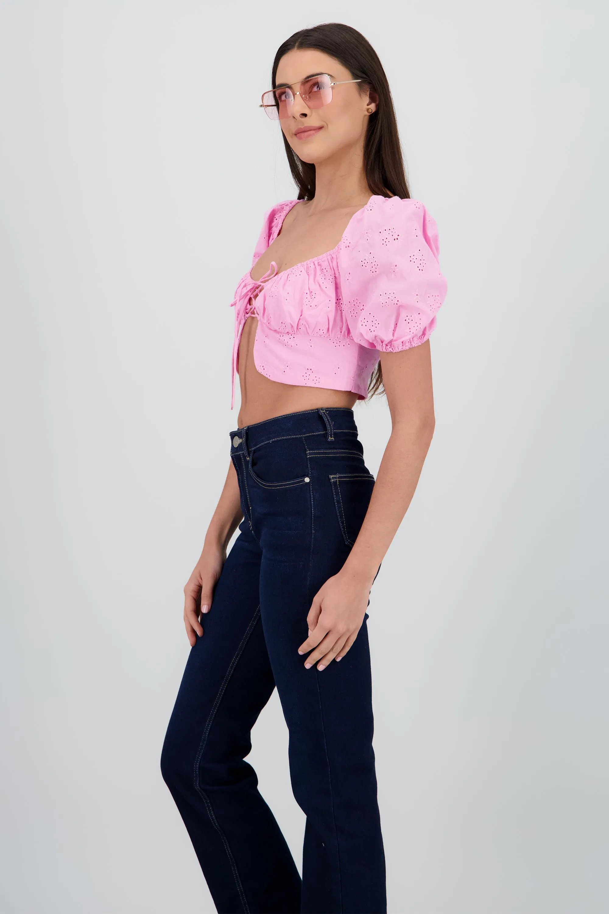 Top crop manga abullonada escote cuadrado sold by Shasa product image thumbnail 3