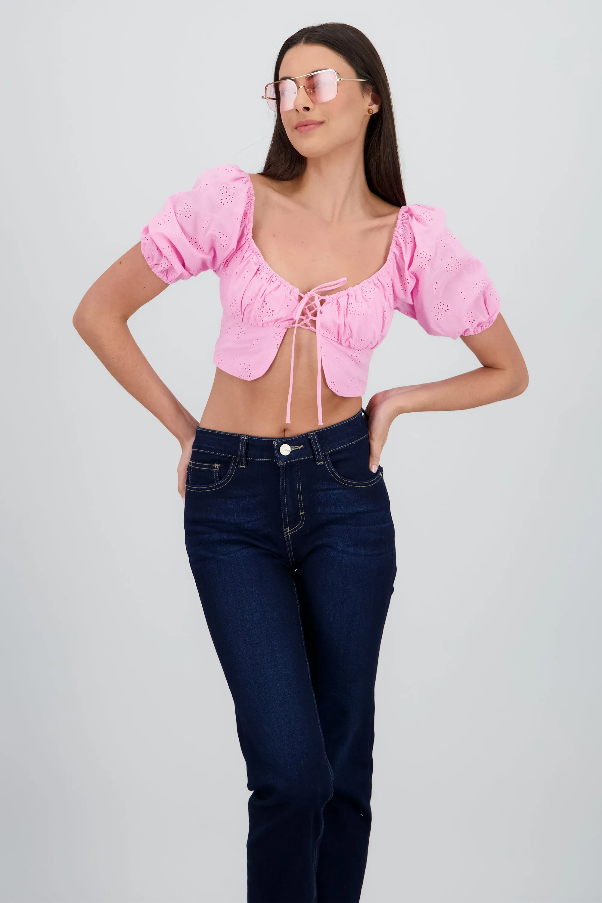 Top crop manga abullonada escote cuadrado sold by Shasa product image thumbnail 2