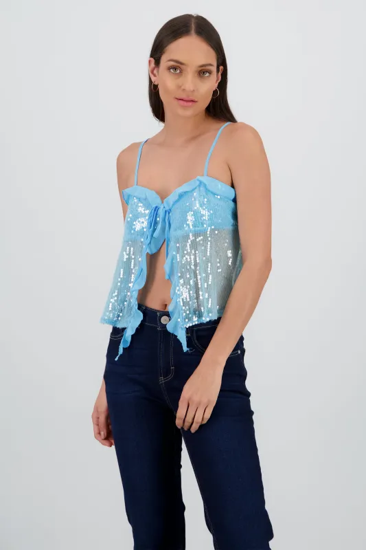 Blusa lentejuela tirantes sold by Shasa