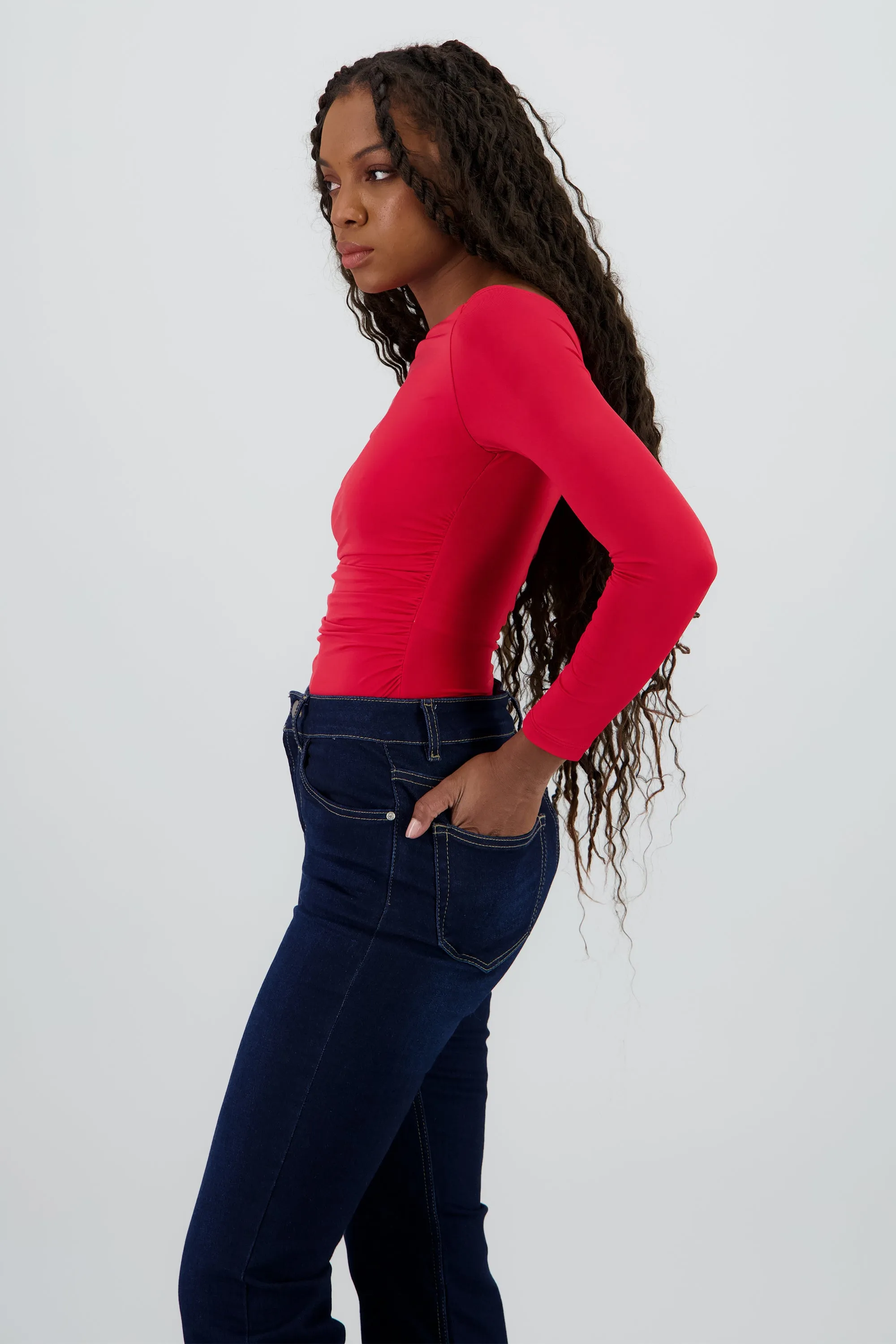 Bodysuit manga larga asimetrico detalle fruncido sold by Shasa product image thumbnail 3