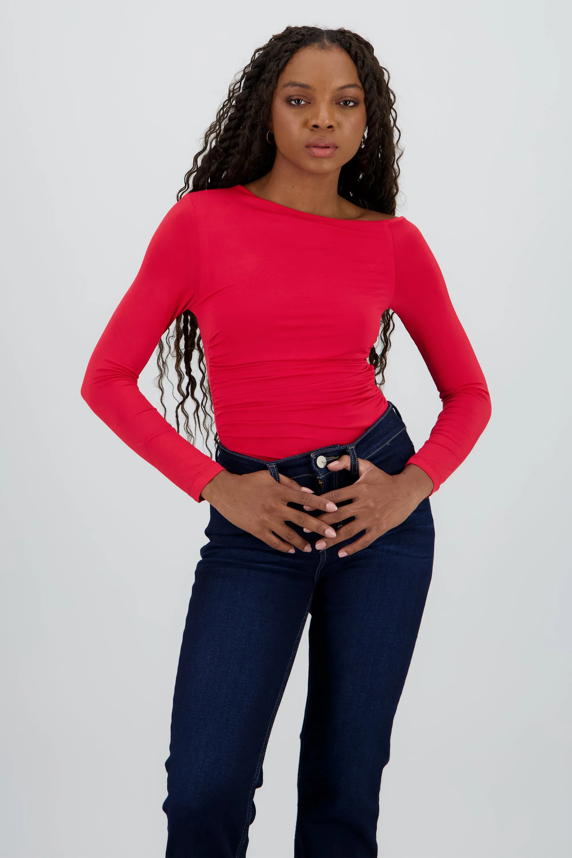 Bodysuit manga larga asimetrico detalle fruncido sold by Shasa