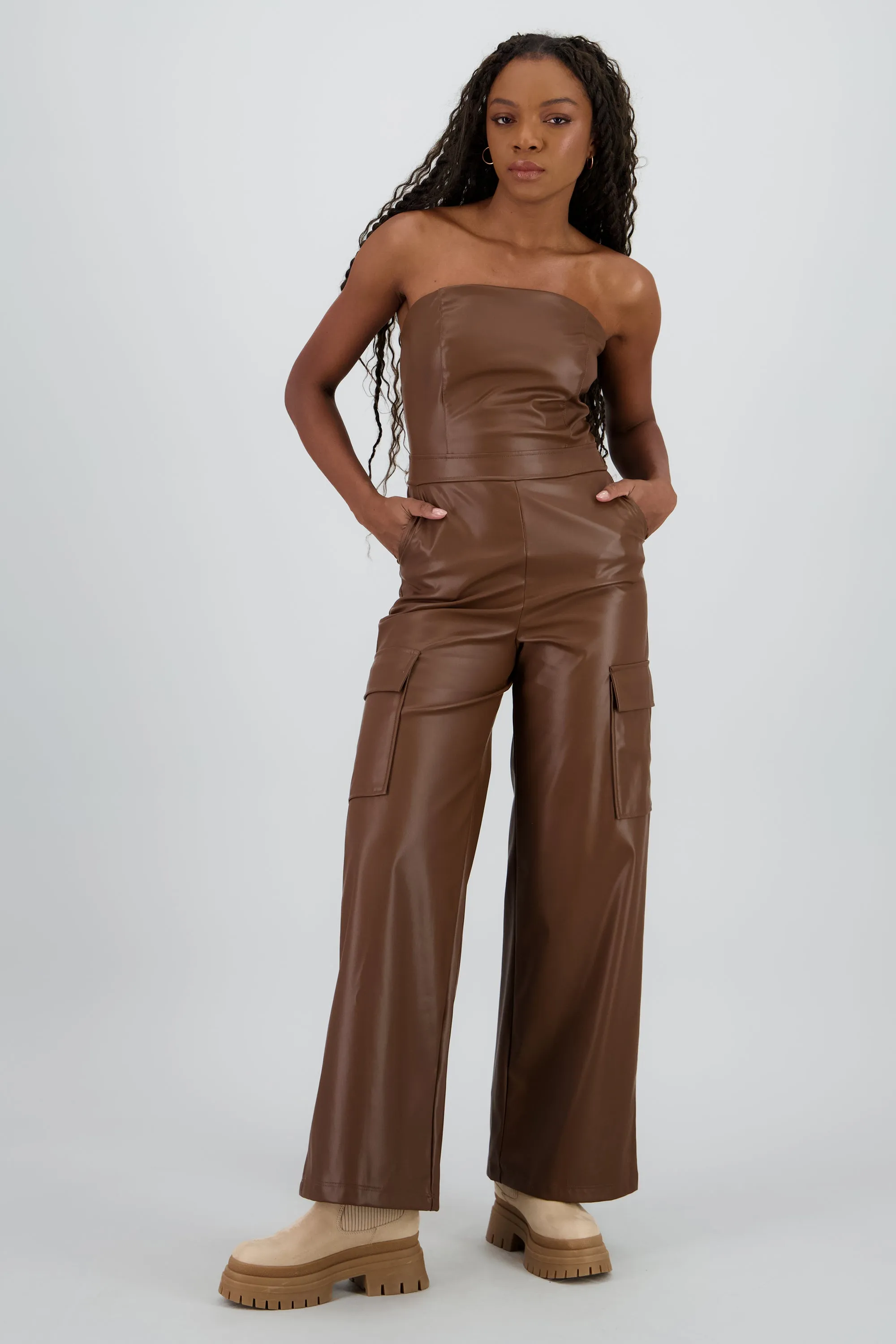 Jumpsuit cargo efecto piel sold by Shasa