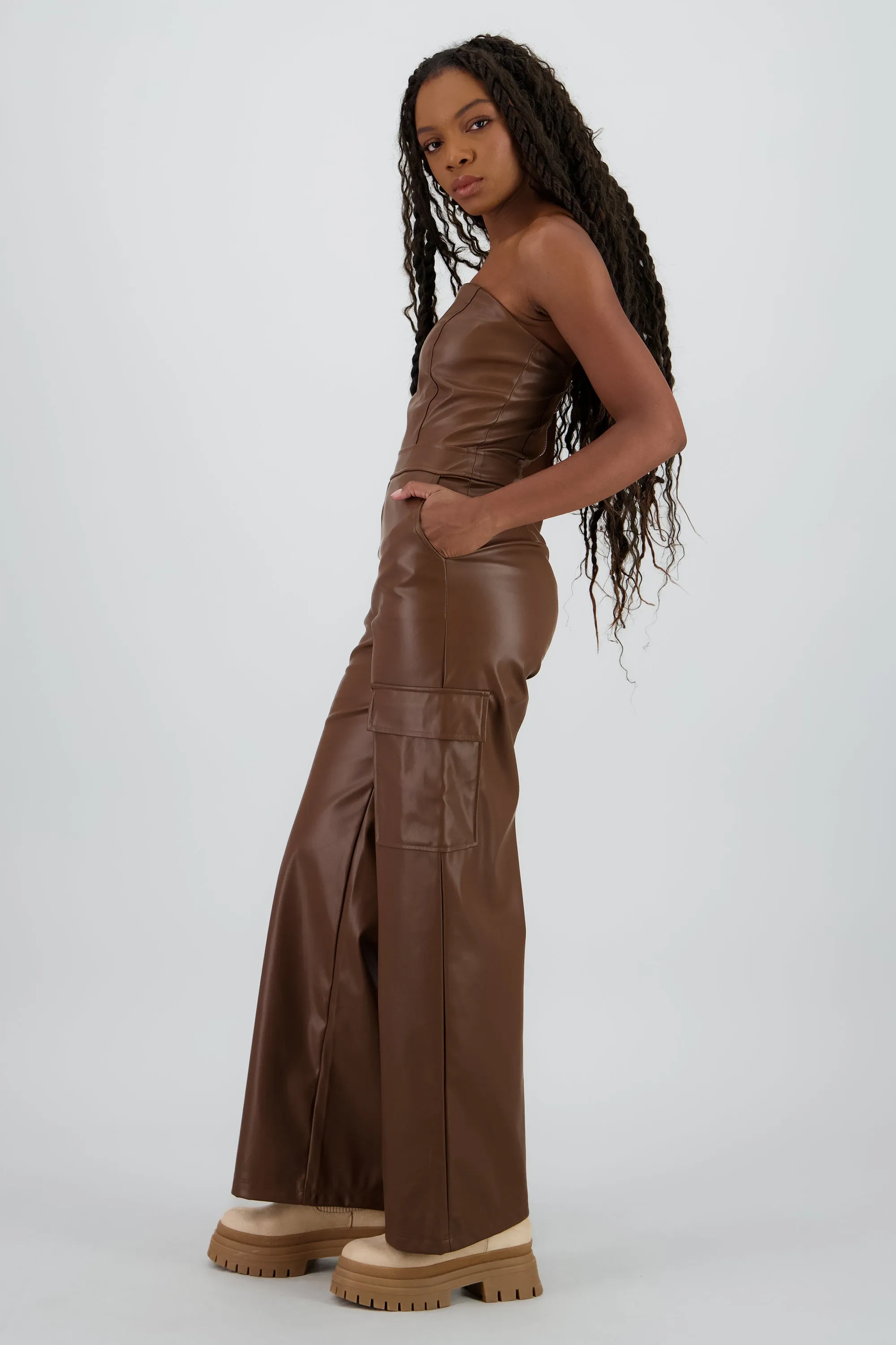 Jumpsuit cargo efecto piel sold by Shasa product image thumbnail 3