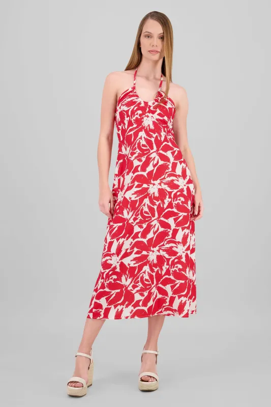 Vestido estampado halter sold by Shasa