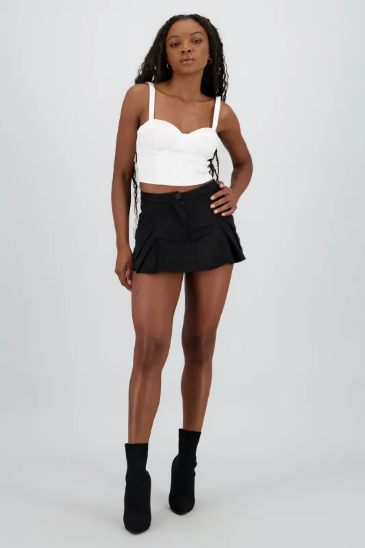 Falda short tableada gamuza sold by Shasa