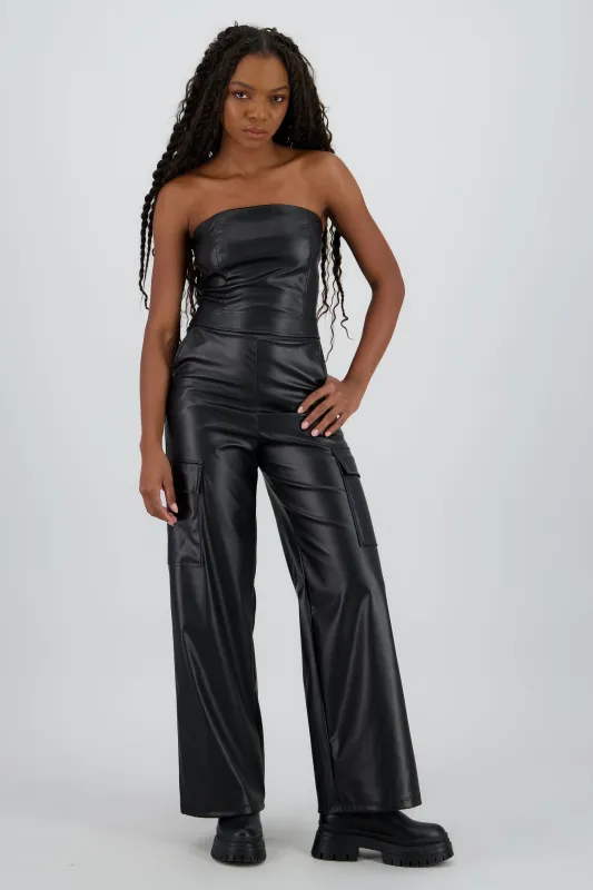 Jumpsuit cargo efecto piel sold by Shasa
