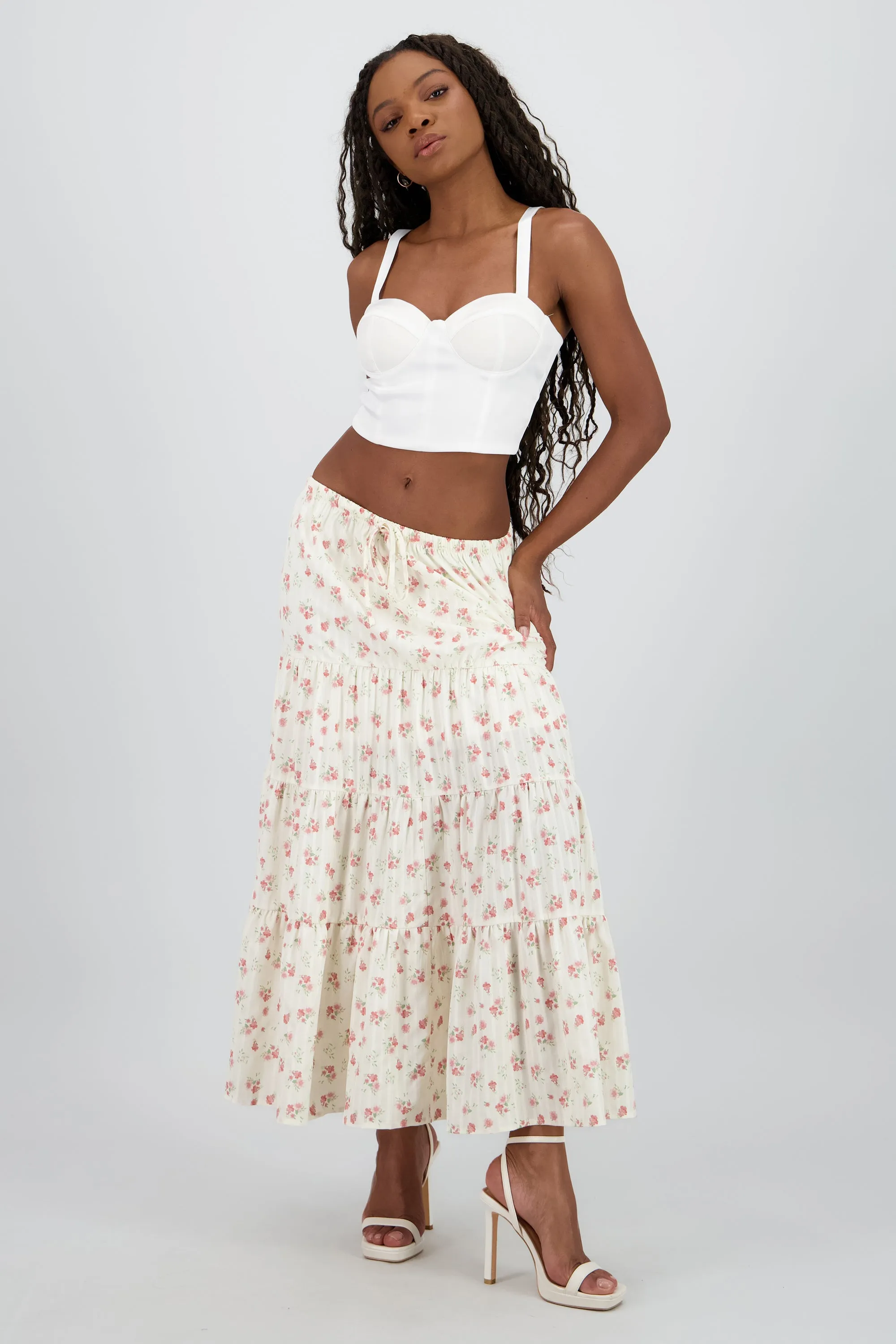 Falda maxi flores sold by Shasa