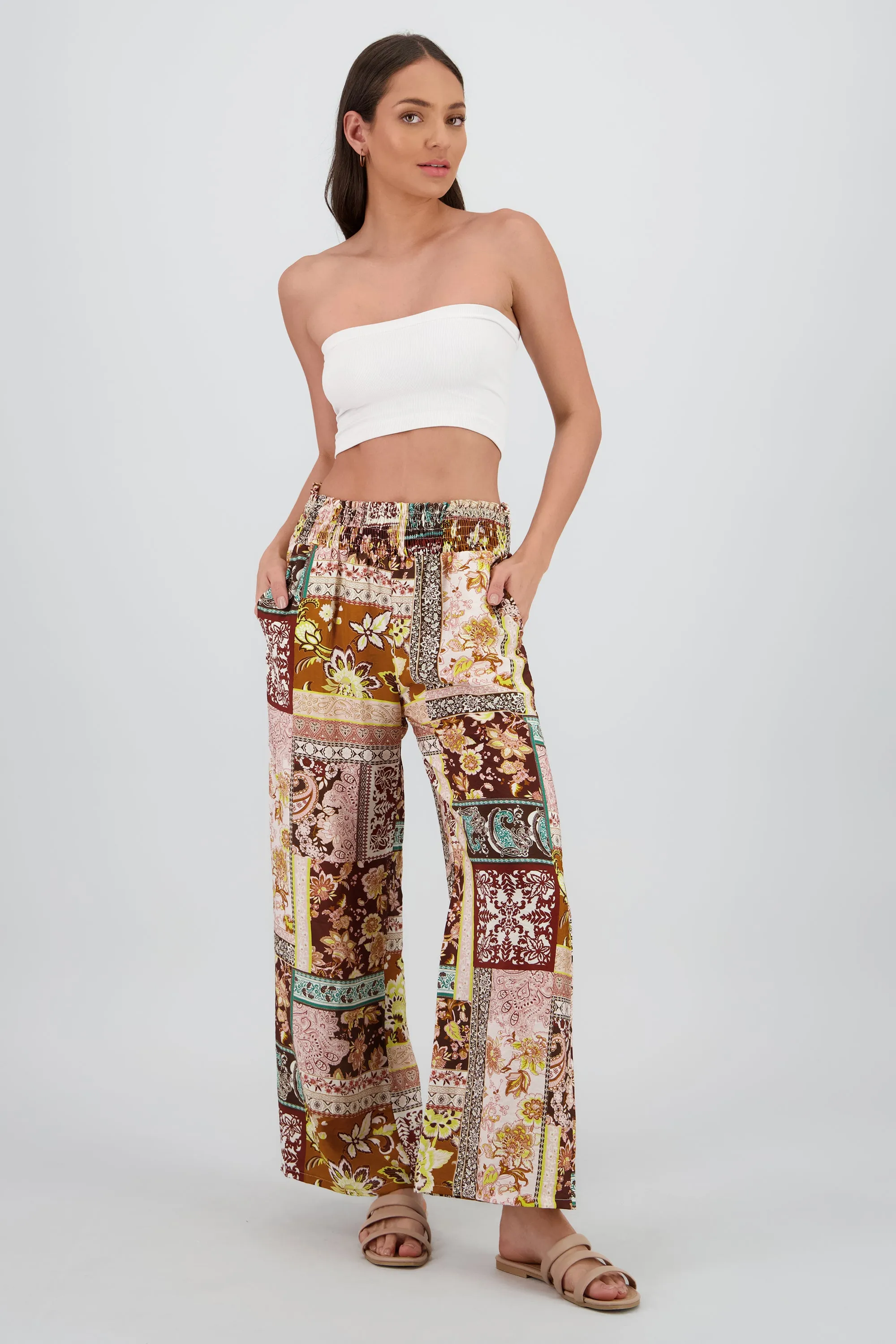 Pantalon amplio smock pretina sold by Shasa