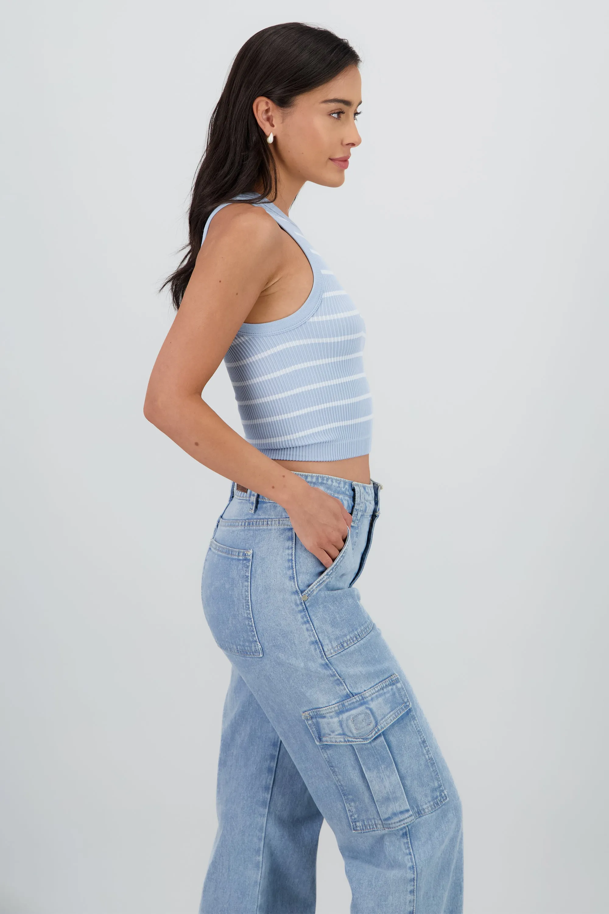 Top cuello redondo rayas seamless sold by Shasa product image thumbnail 3