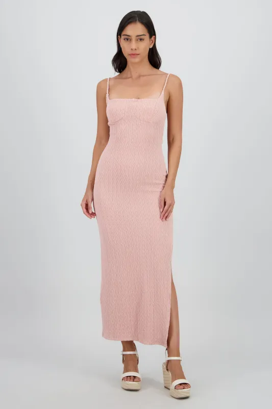 Vestido maxi textura con copas sold by Shasa
