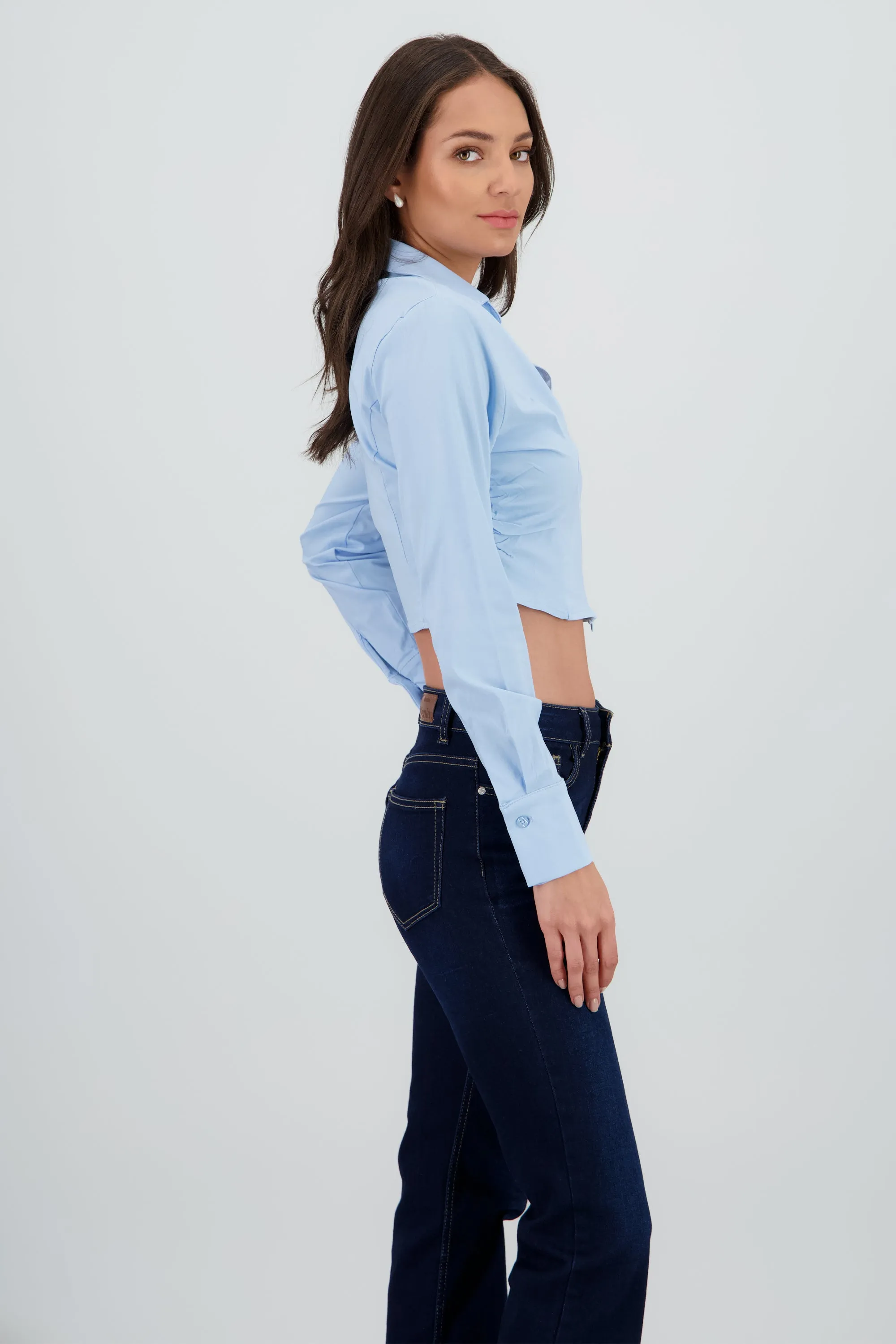 Camisa corta con pinzas liso sold by Shasa product image thumbnail 3