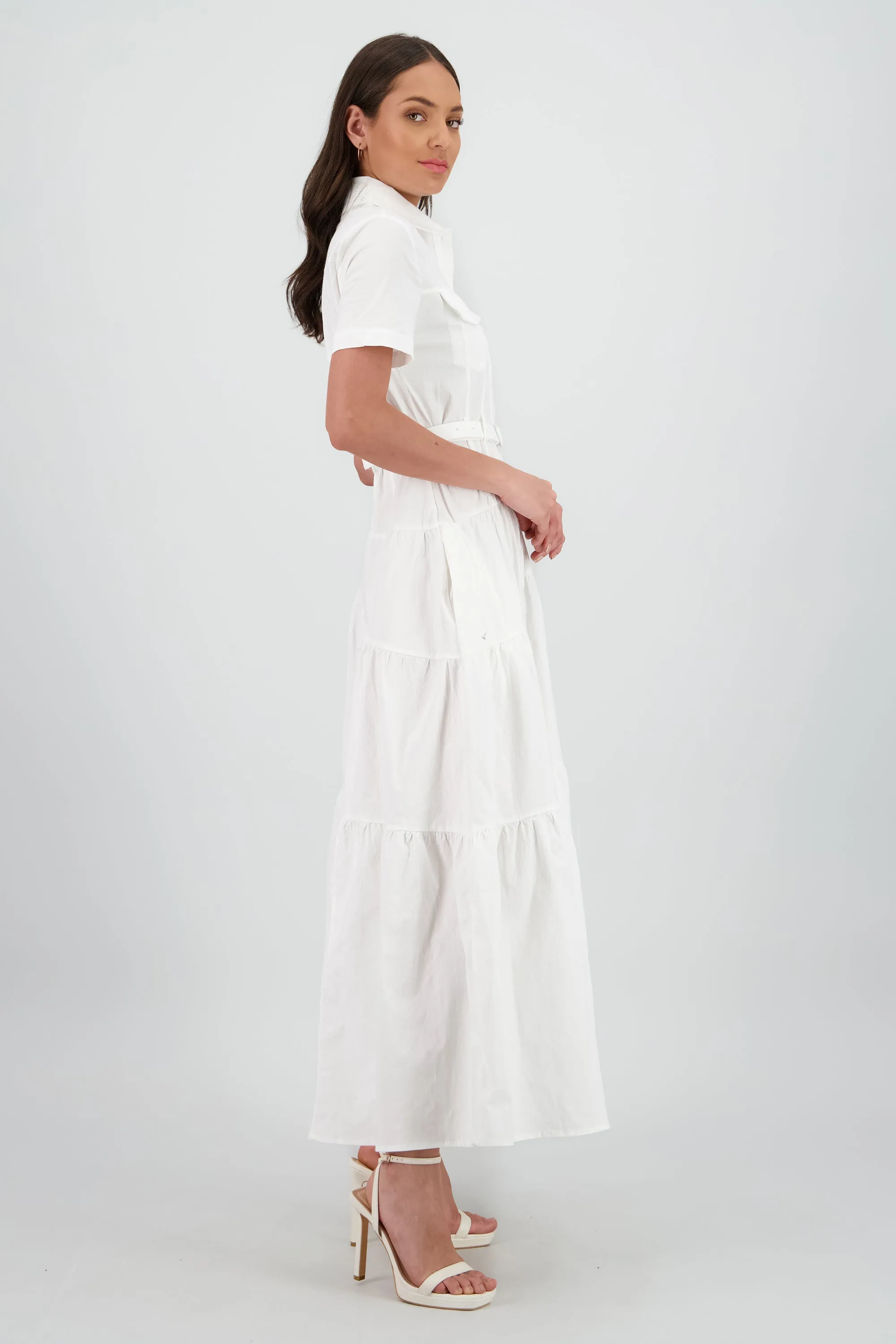 Vestido midi camisero manga corta cuello sold by Shasa product image thumbnail 3