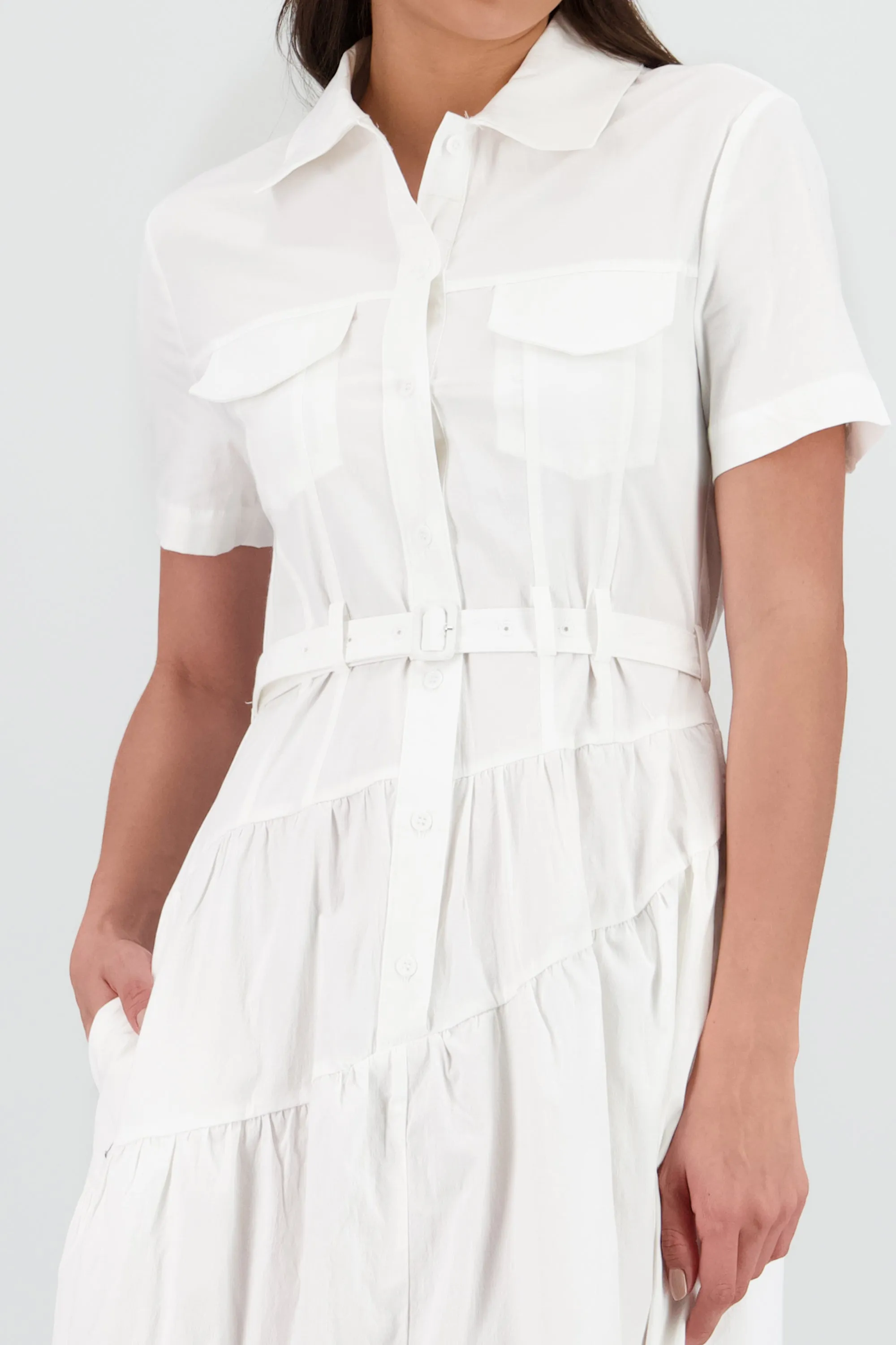 Vestido midi camisero manga corta cuello sold by Shasa product image thumbnail 5