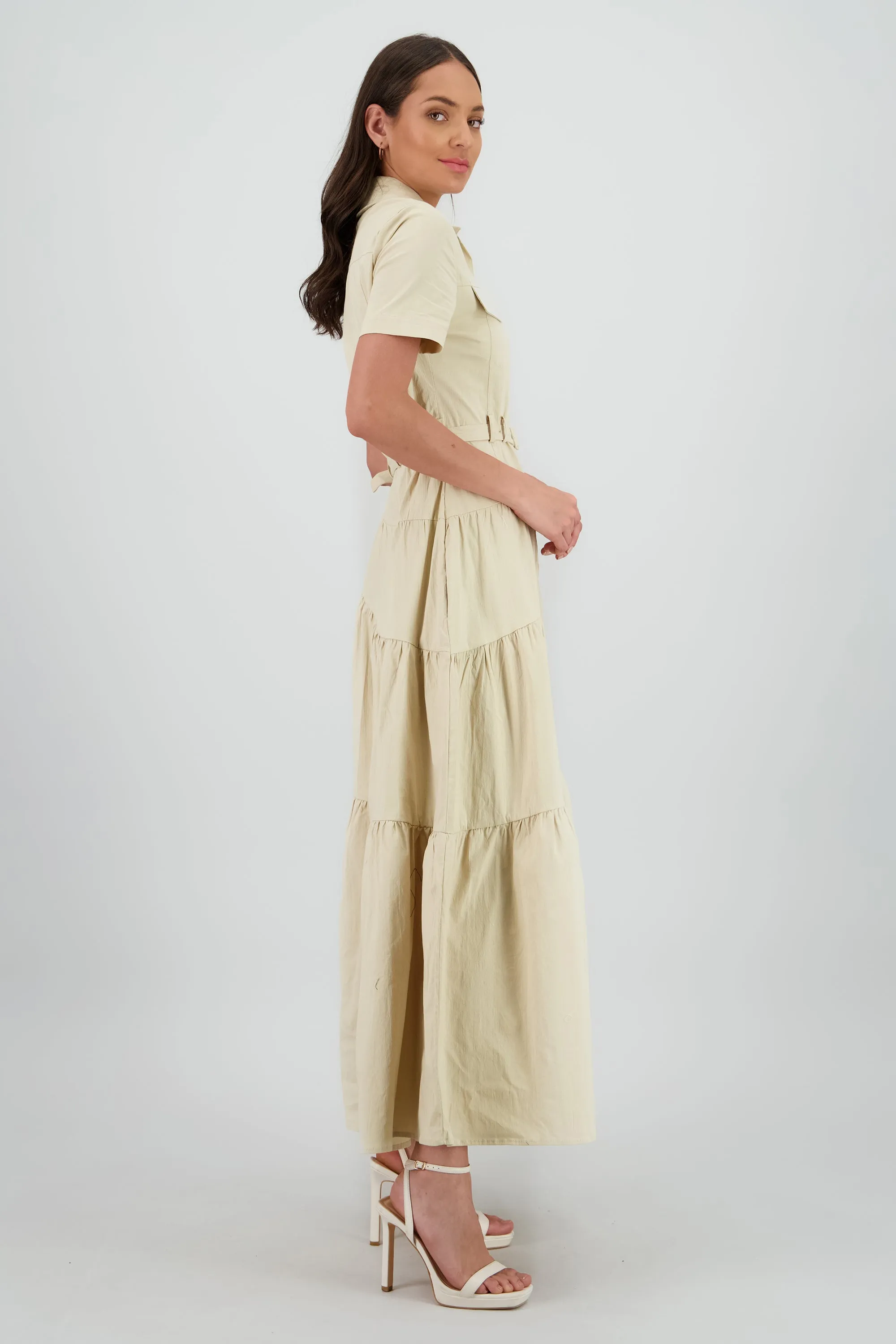 Vestido midi camisero manga corta cuello sold by Shasa product image thumbnail 3