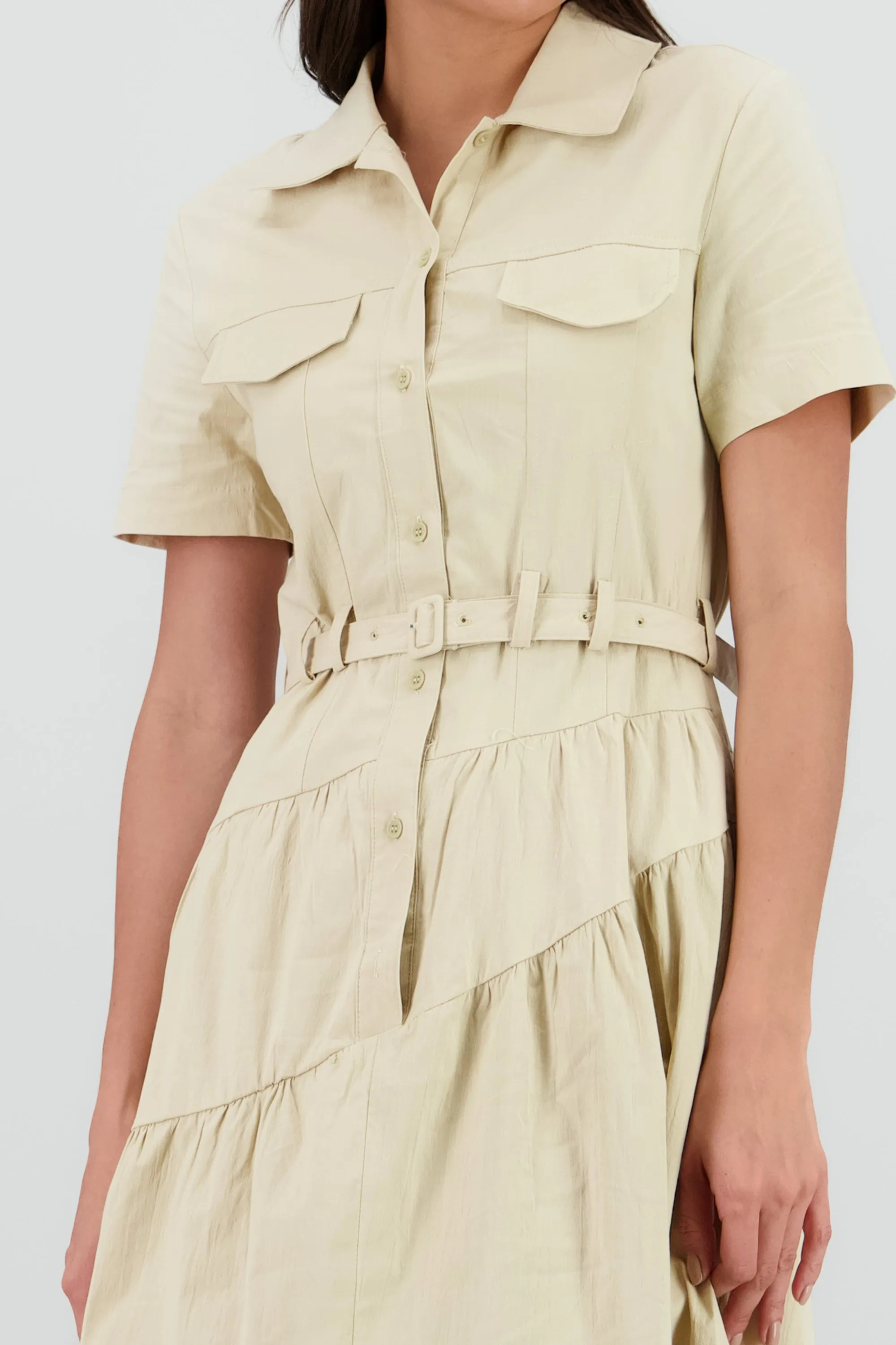 Vestido midi camisero manga corta cuello sold by Shasa product image thumbnail 5