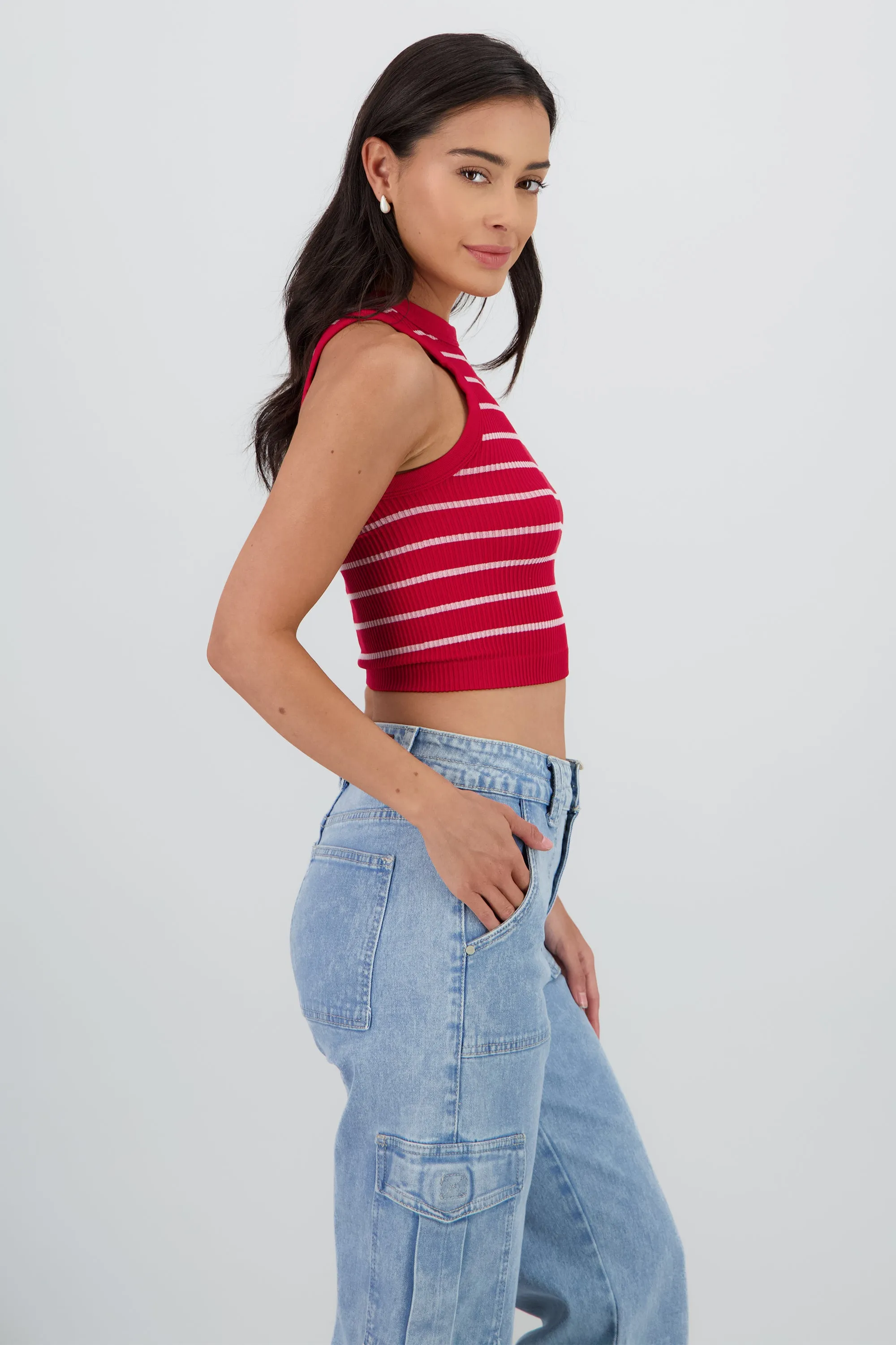 Top cuello redondo rayas seamless sold by Shasa product image thumbnail 3