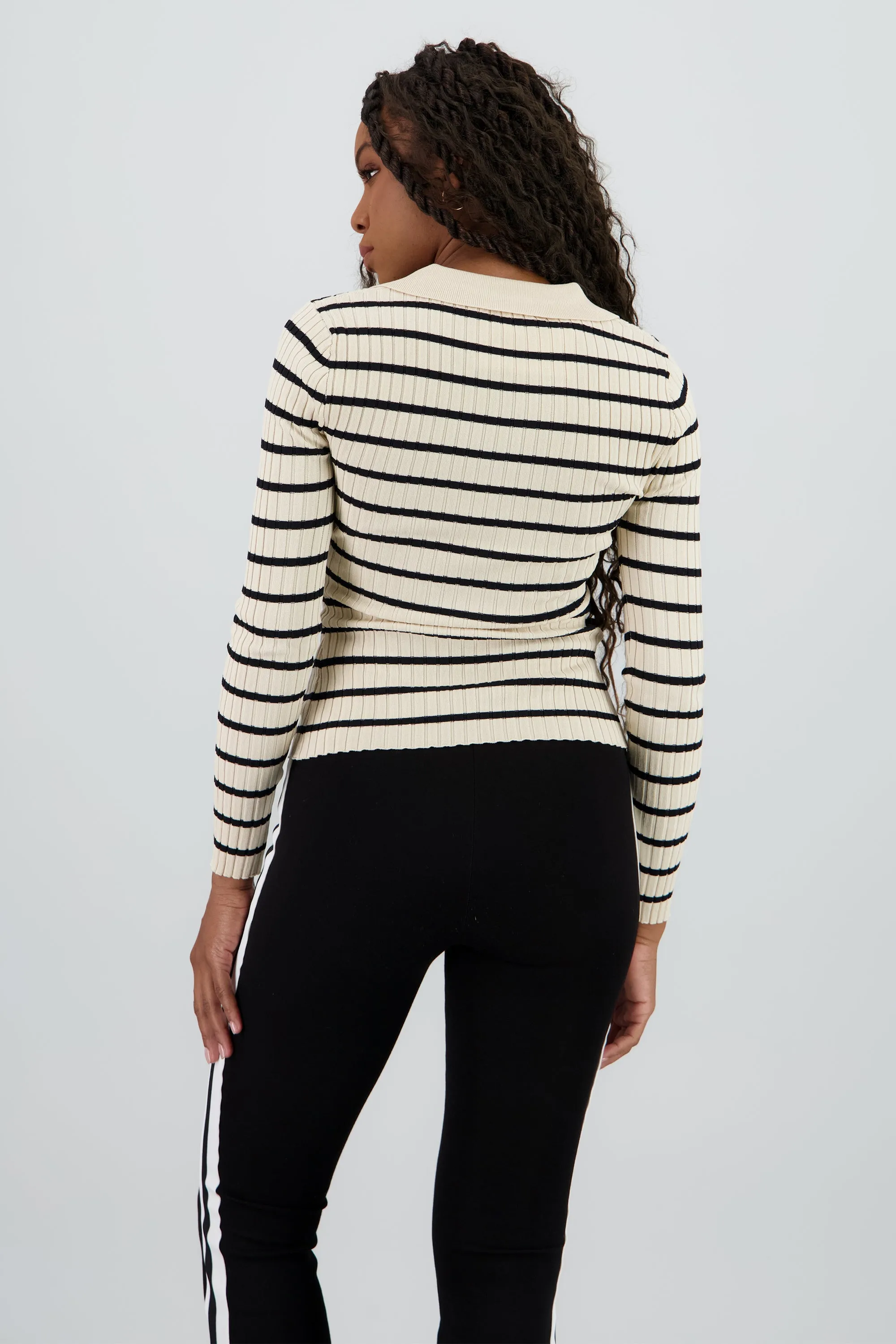 Top tejido rayas cuello polo sold by Shasa product image thumbnail 4