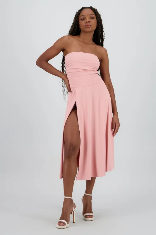 Vestido mini drapeado strapless sold by Shasa