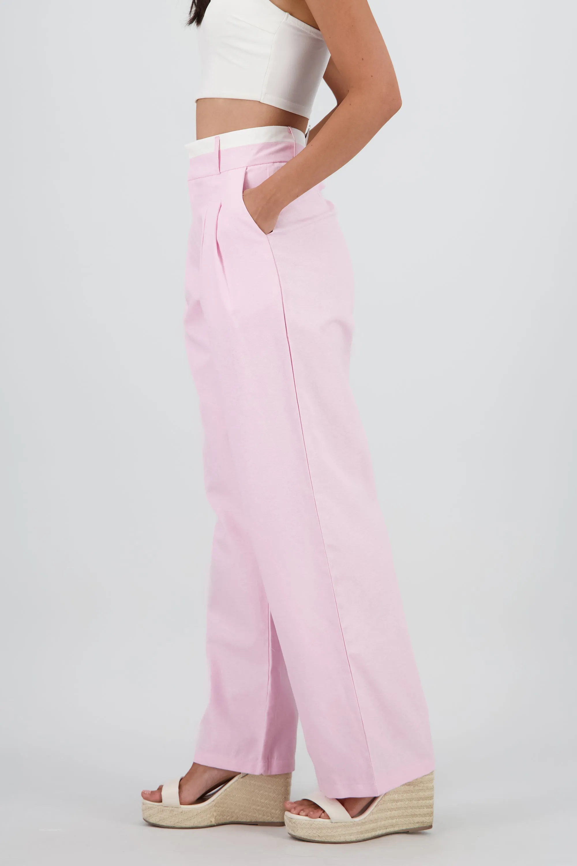 Pantalon recto detalle contraste pretina sold by Shasa product image thumbnail 3