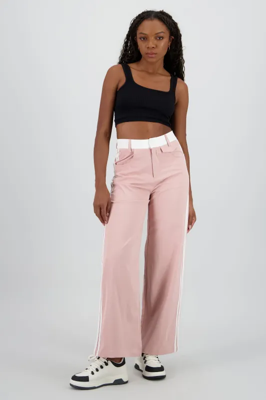 Pantalon fluido detalle contraste franja sold by Shasa