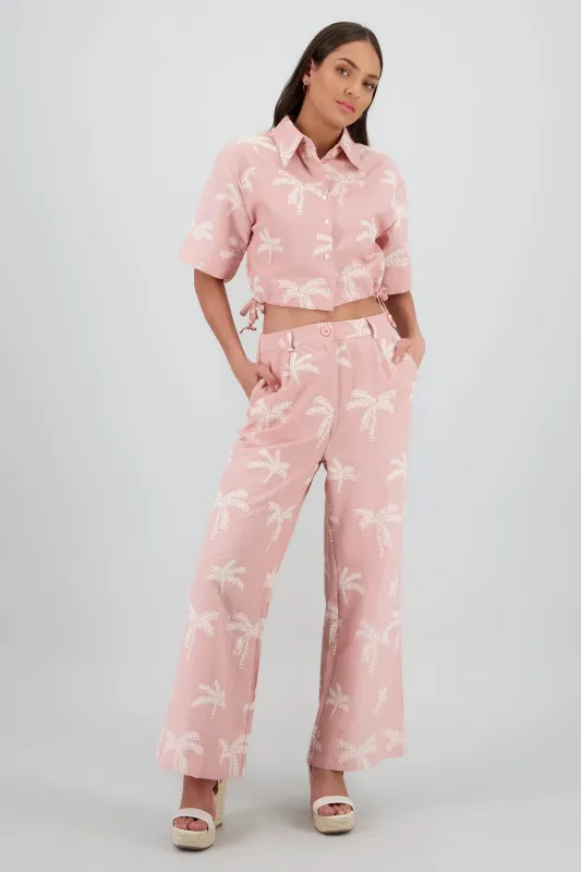 Pantalon recto detalle palmeras sold by Shasa