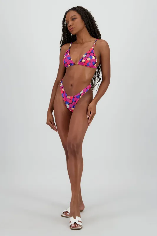 Bikini estampado flores pierna alta sold by Shasa