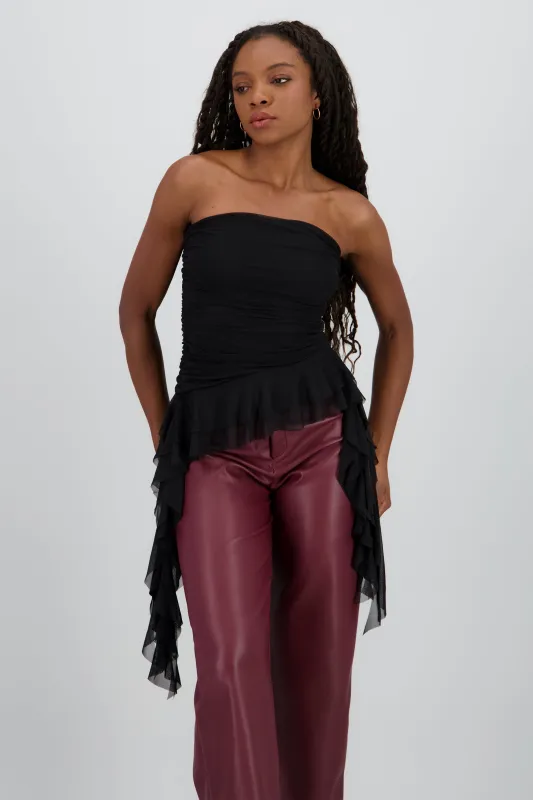Top strapless drapeado con tiras sold by Shasa