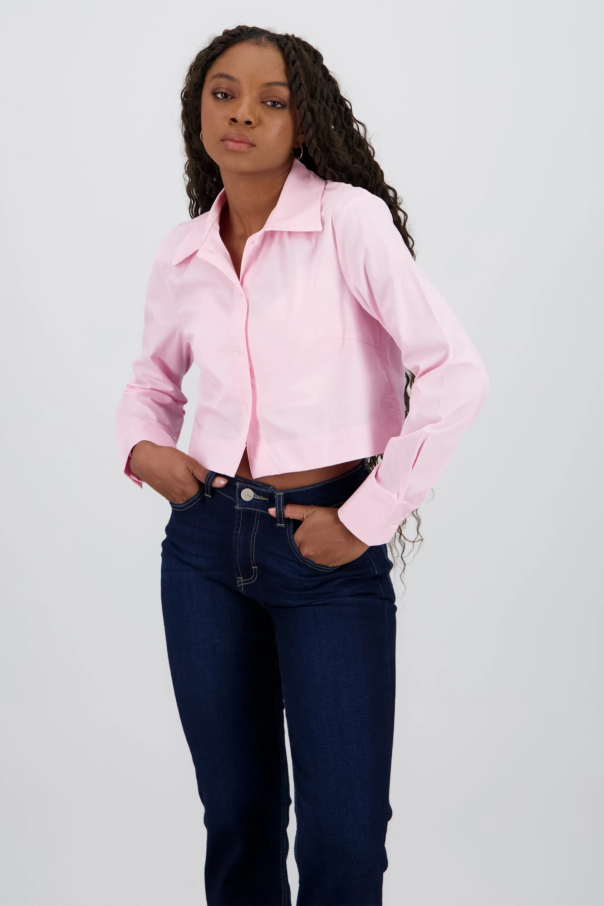 Camisa crop manga larga cuello sold by Shasa product image thumbnail 2