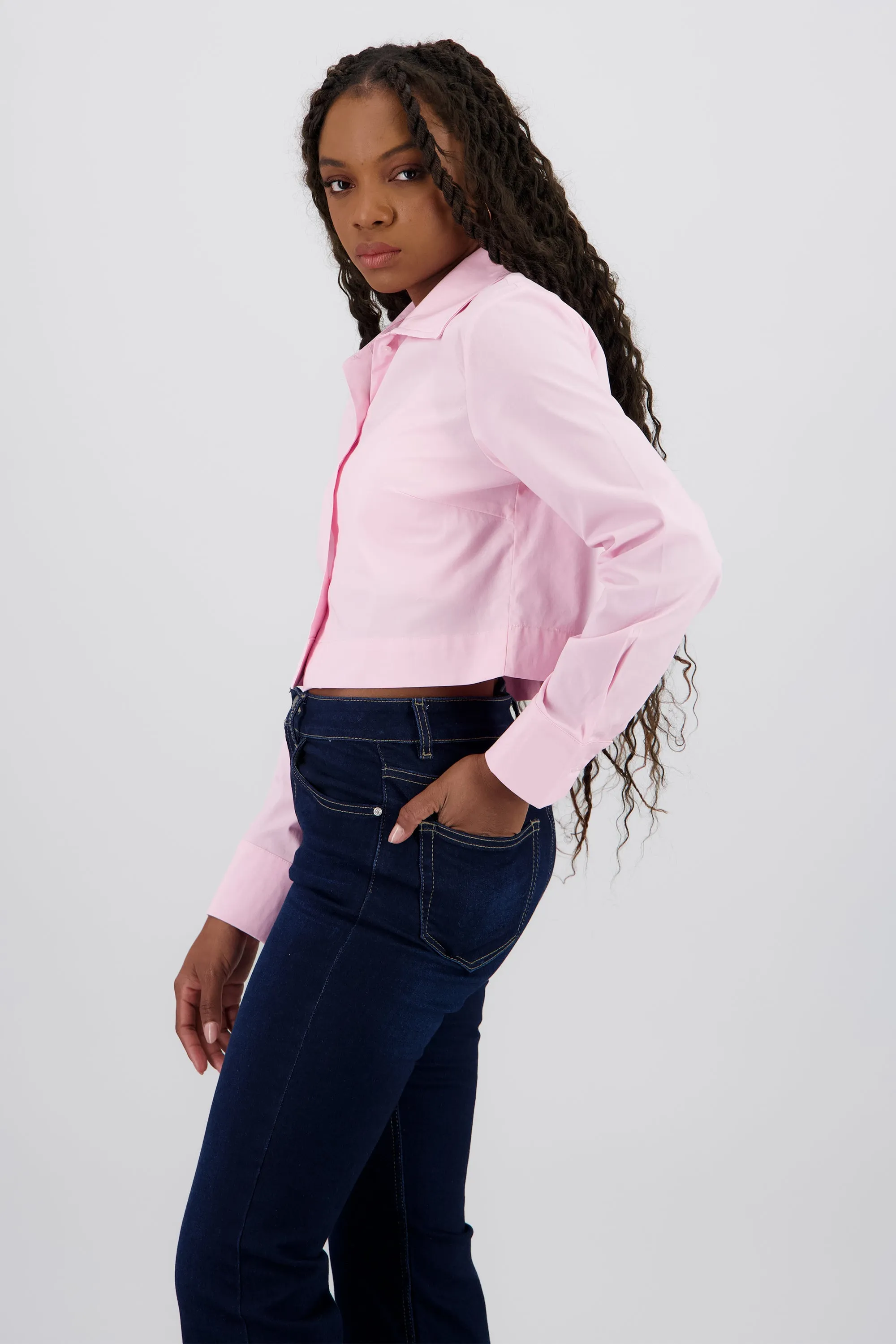 Camisa crop manga larga cuello sold by Shasa product image thumbnail 3