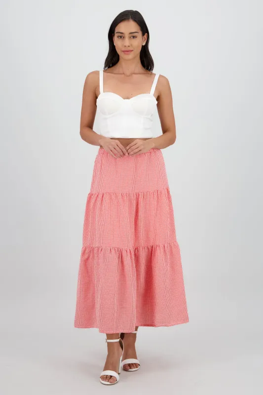 Falda midi resorte olanes sold by Shasa