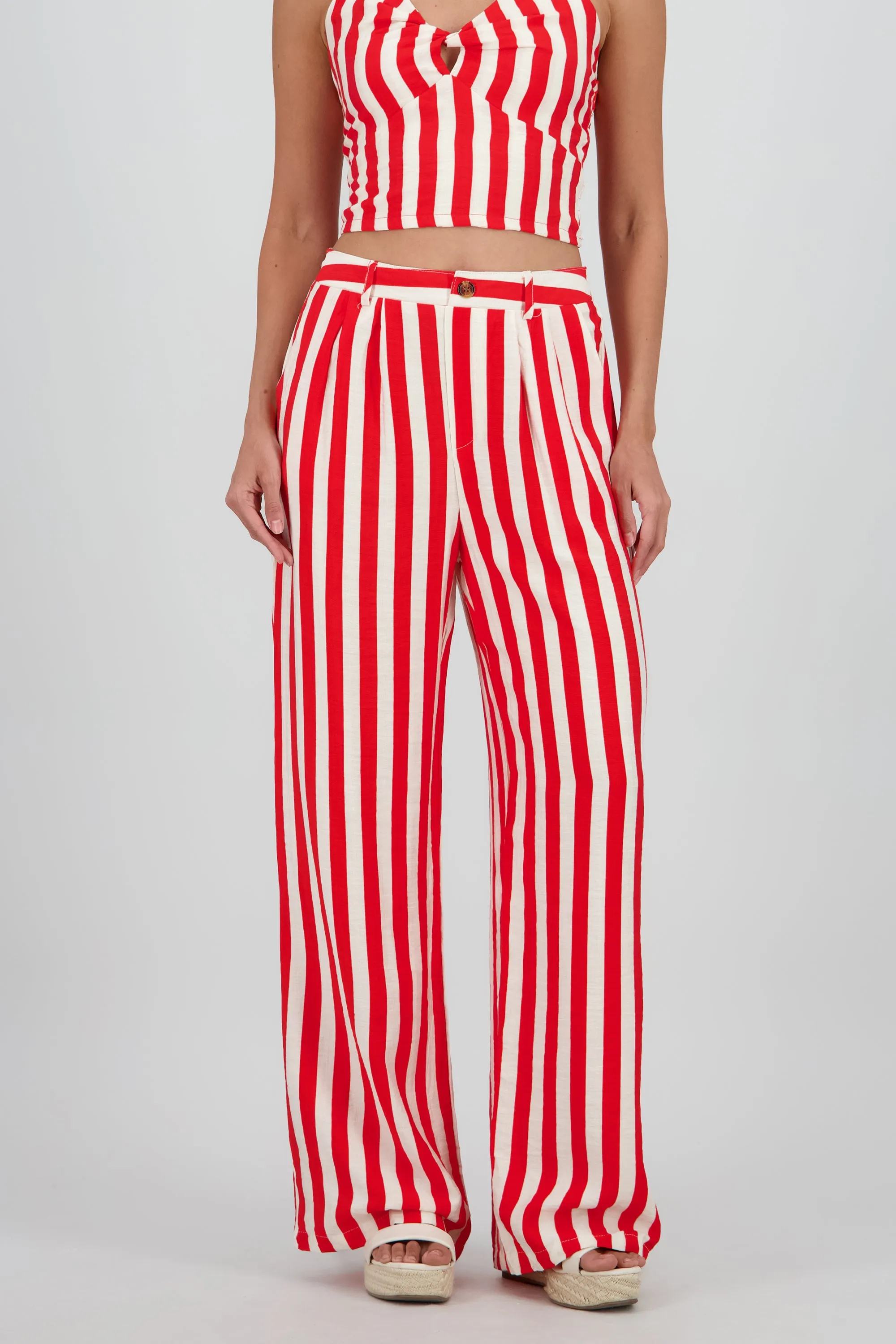 Pantalon amplio rayas detalle boton sold by Shasa product image thumbnail 2