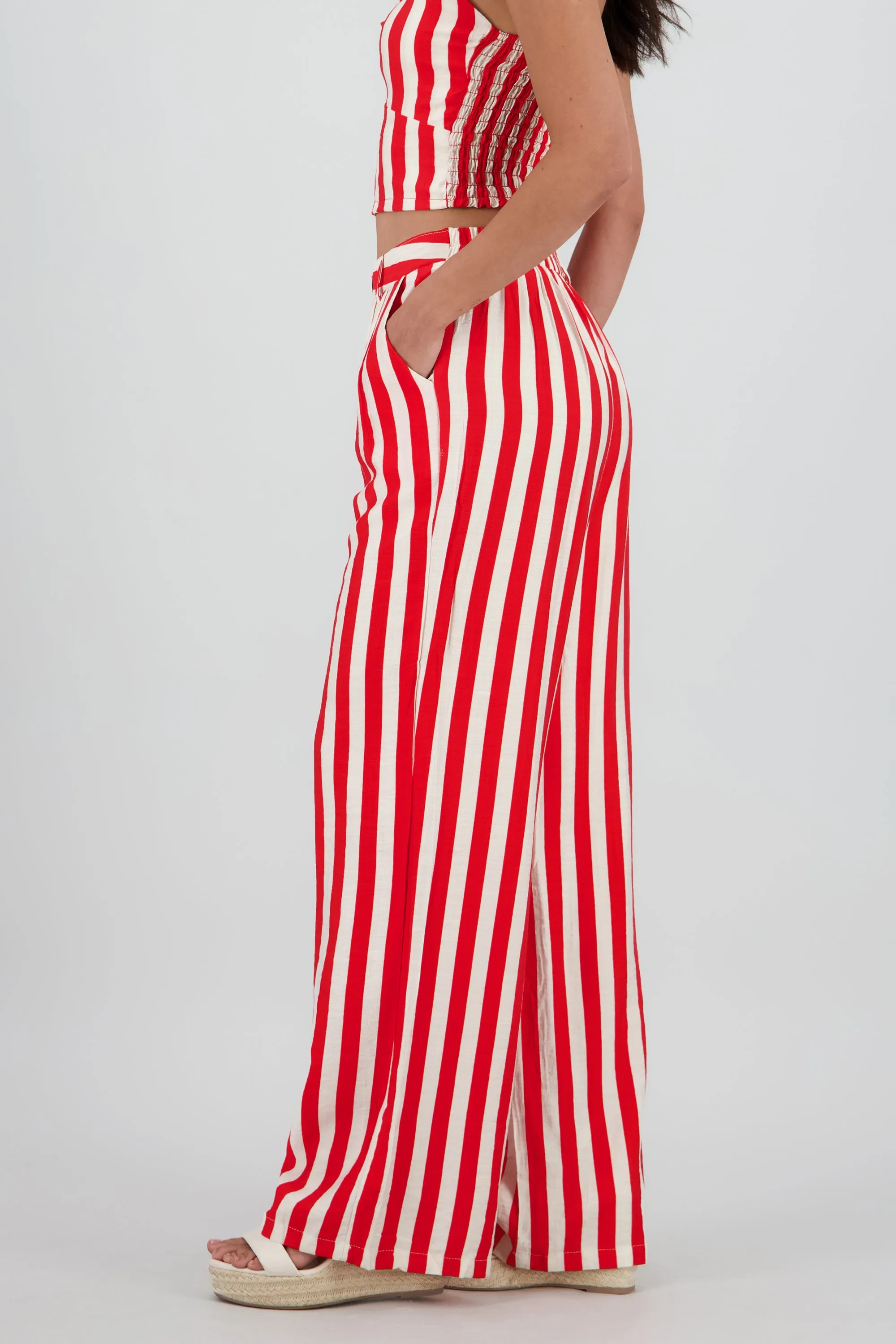 Pantalon amplio rayas detalle boton sold by Shasa product image thumbnail 3